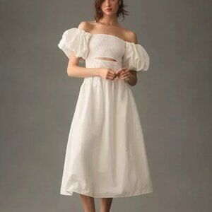 Anthropologie Off-The-Shoulder Cutout Drop Waist Maxi Dress